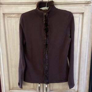 My Favorite Things cardigan Colleen Lopez fur trim mink